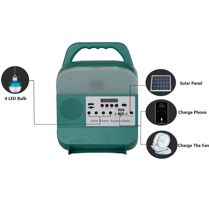 Kit de gerador de banco de energia de energia fora da rede portátil pequeno sistema de lâmpada solar de LED para casa