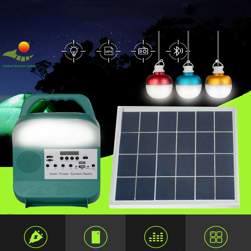 sistema solar do painel da casa da saída da C.C. das luzes de emergência 8000mAh para o fã e a luz da tevê