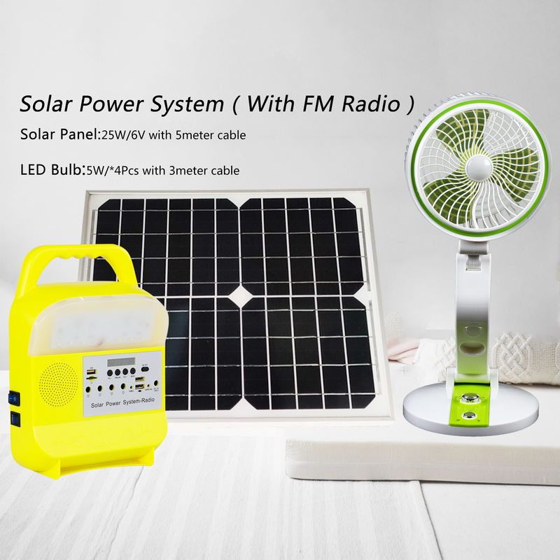 Sistema de iluminação solar da roulotte de 25 watts com porto de carregamento de rádio SRE-6828 3pcs de USB