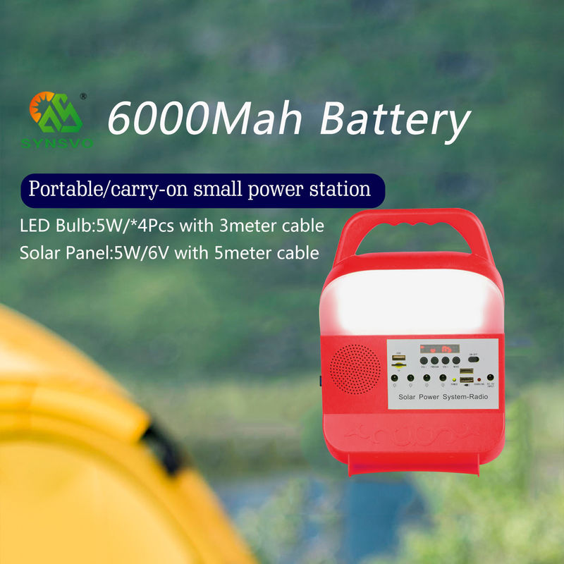 sistema de iluminação solar portátil Kit Handed Type do gerador de 6000Mah 5kw