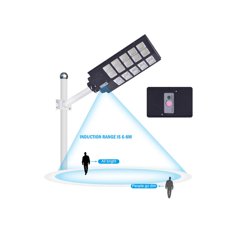 O ABS IP65 impermeável 100w 300w do revérbero do sensor de movimento integrou a luz de rua solar exterior