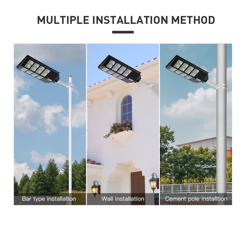 O ABS IP65 impermeável 100w 300w do revérbero do sensor de movimento integrou a luz de rua solar exterior