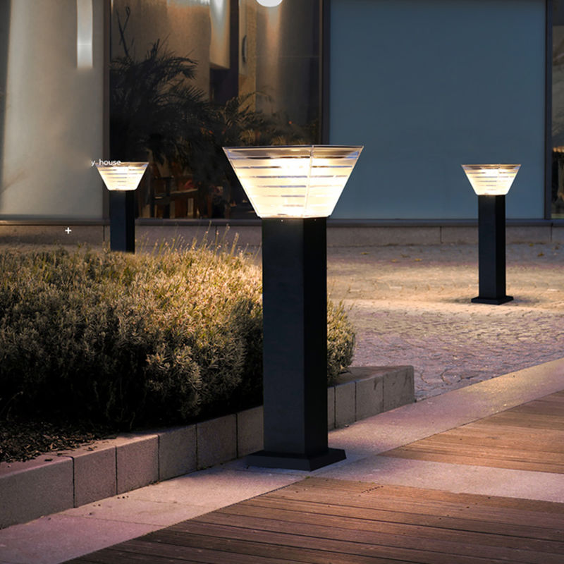 Iluminação solar minimalista do gramado do diodo emissor de luz do poste de amarração da decoração da paisagem da luz do jardim do diodo emissor de luz 7W
