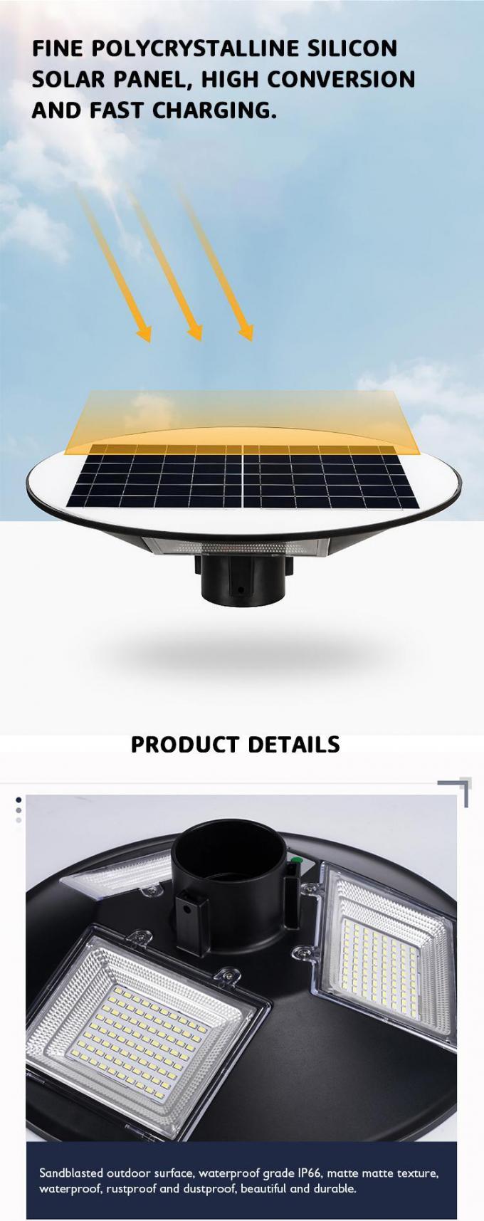 O UFO posto solar ilumina a fonte brilhante alta de Lighiting