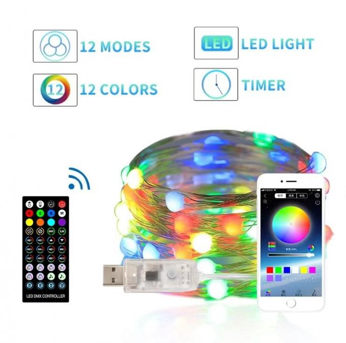 Controle Dia das Bruxas de Smart Bluetooth APP das luzes da corda do diodo emissor de luz da decoração da árvore de Natal