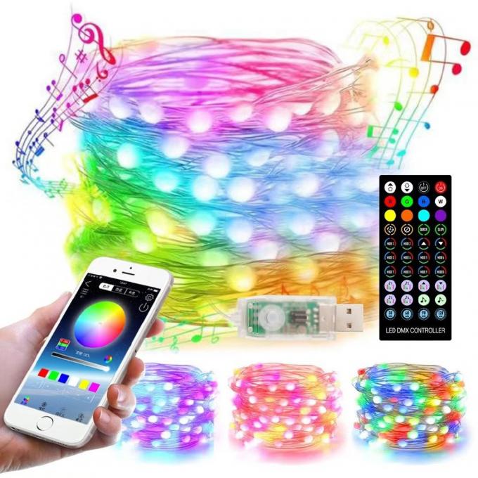 Controle Dia das Bruxas de Smart Bluetooth APP das luzes da corda do diodo emissor de luz da decoração da árvore de Natal