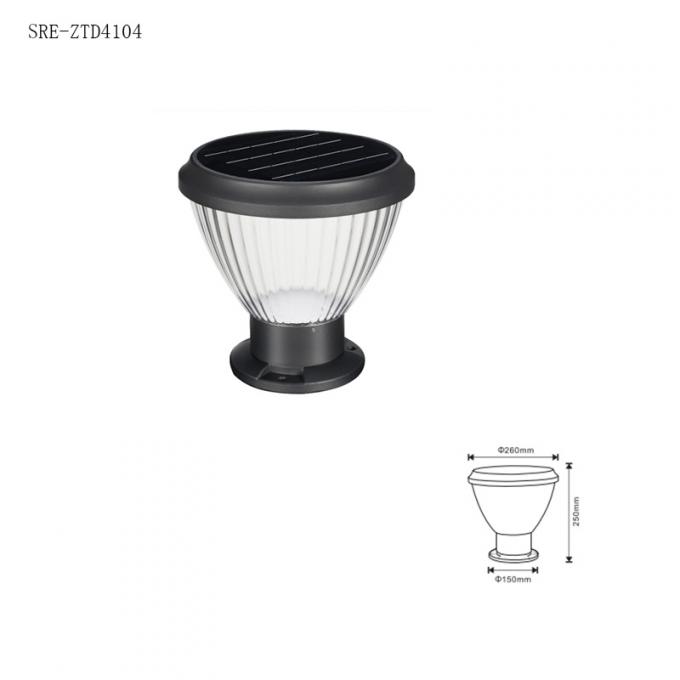 Aluminum Die Cast PC Shade Outdoor Water Proof Fence Solar LED Garden Gate Pillar Light