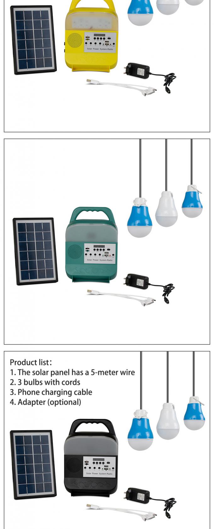 Sistema pequeno da geração das energias solares que ilumina o orador portátil do comércio externo Bluetooth do agregado familiar com rádio