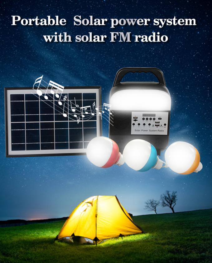 Sistema de iluminação solar pequeno com cartão do TF/rádio duplo de /FM do jogador Jack/Bluetooth/MP3 de USB