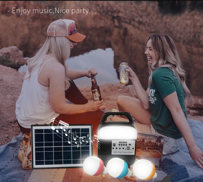 Sistema de iluminação solar pequeno com cartão do TF/rádio duplo de /FM do jogador Jack/Bluetooth/MP3 de USB