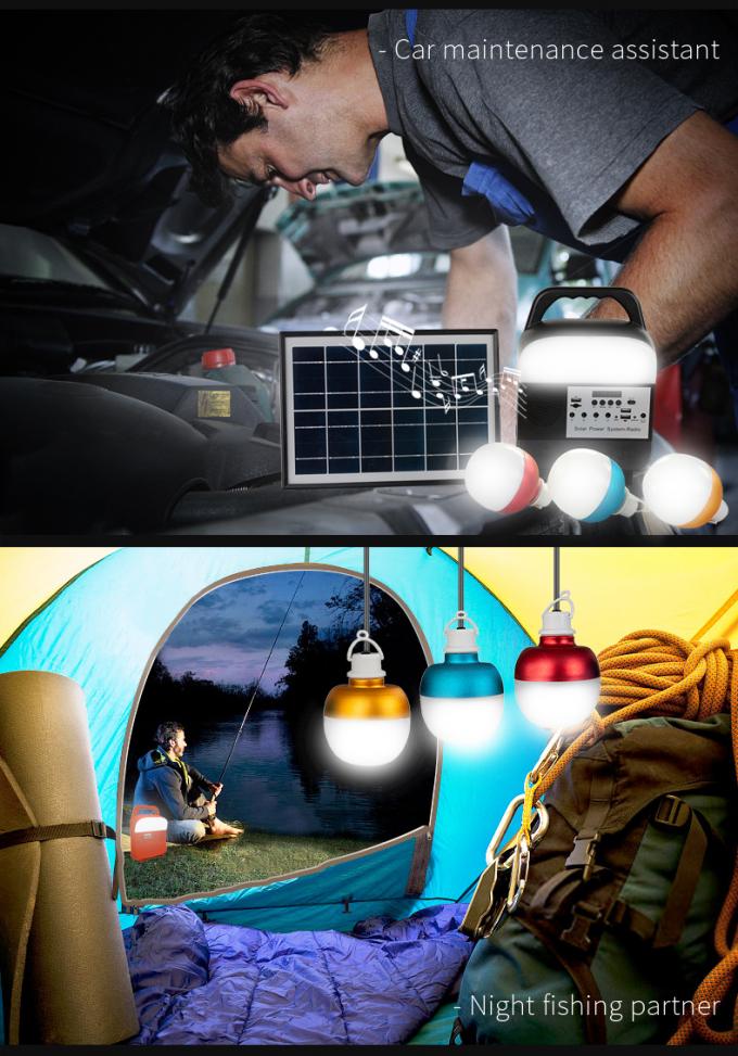 Sistema de iluminação solar pequeno com cartão do TF/rádio duplo de /FM do jogador Jack/Bluetooth/MP3 de USB