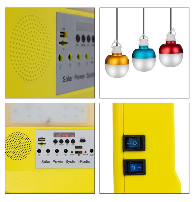 Sistema de iluminação solar pequeno com cartão do TF/rádio duplo de /FM do jogador Jack/Bluetooth/MP3 de USB