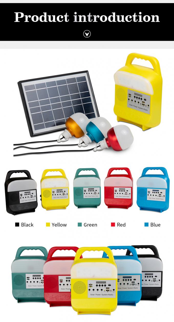 Sistema de iluminação solar pequeno com cartão do TF/rádio duplo de /FM do jogador Jack/Bluetooth/MP3 de USB