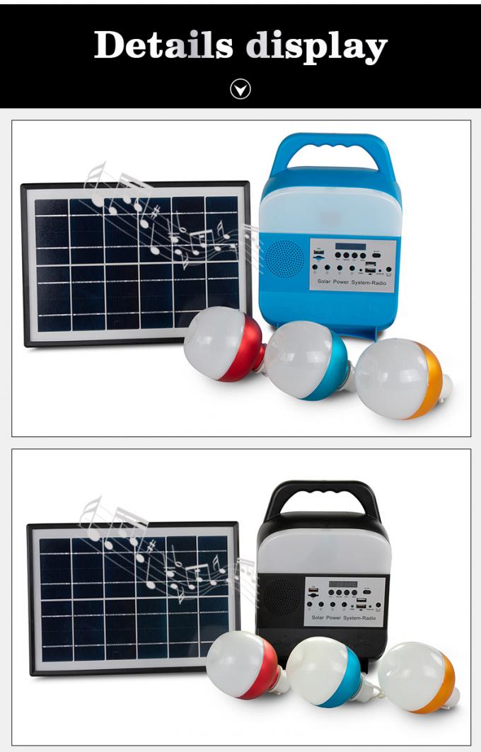 Sistema de iluminação solar pequeno com cartão do TF/rádio duplo de /FM do jogador Jack/Bluetooth/MP3 de USB