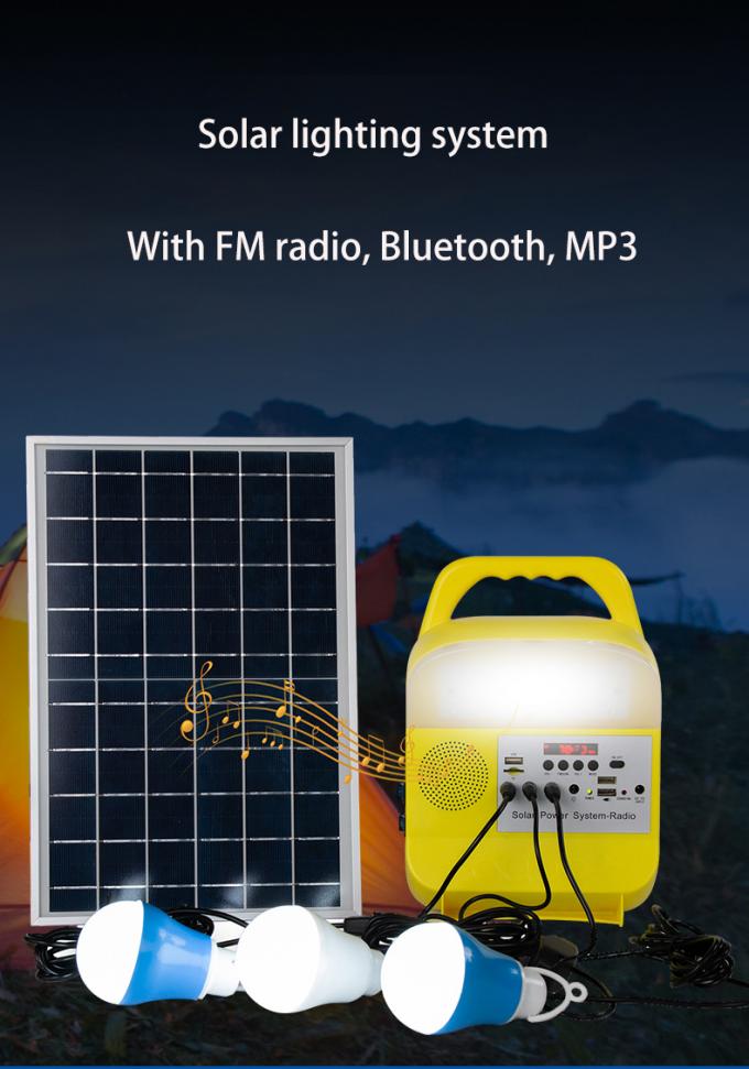 Sistema de iluminação solar com o carregador do telefone celular, apropriado portáteis para a casa e o acampamento
