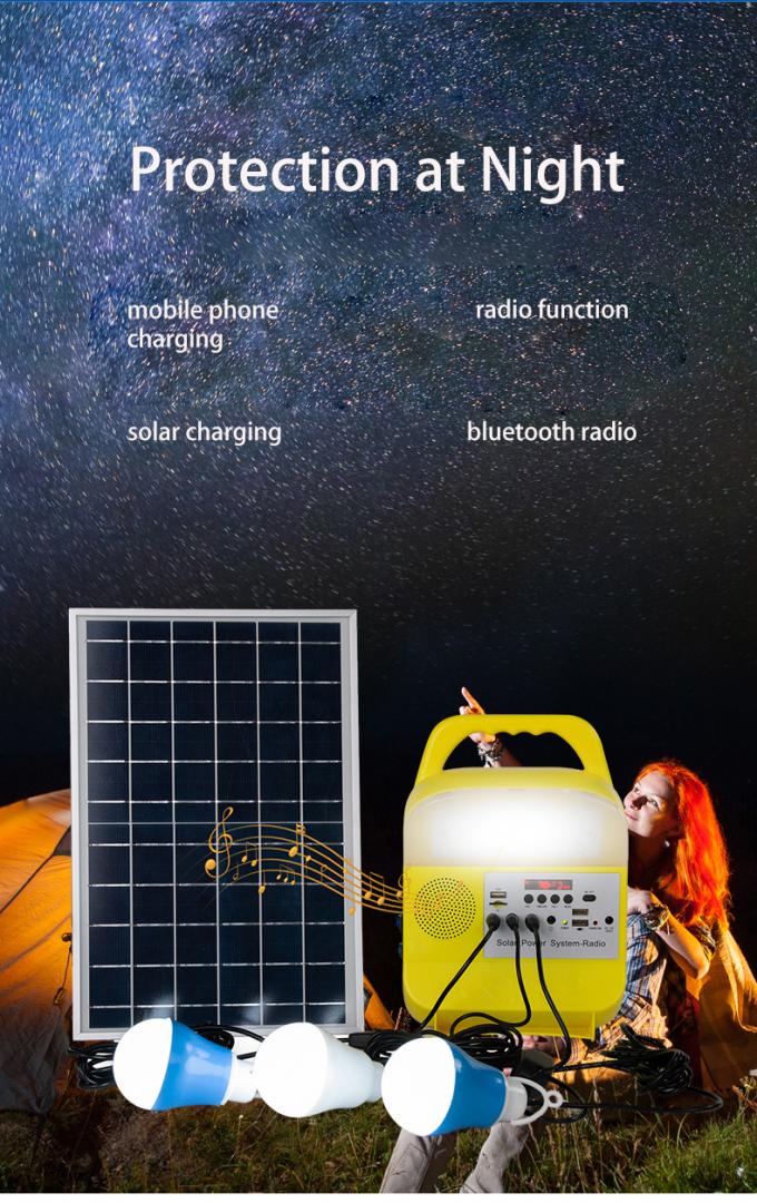Sistema de iluminação solar com o carregador do telefone celular, apropriado portáteis para a casa e o acampamento