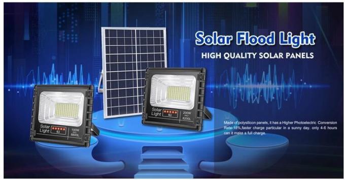 luz de inundação solar brilhante alta substituível do diodo emissor de luz da bateria solar de alta qualidade das luzes de inundação da liga 300W de alumínio