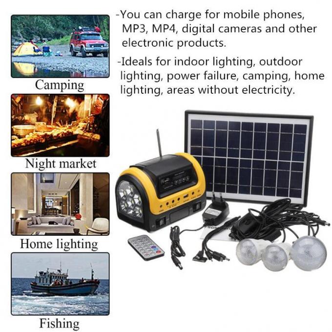 Lâmpada solar portátil nova com a lâmpada solar de 3 diodos emissores de luz com luz solar móvel da carga 5W 6V