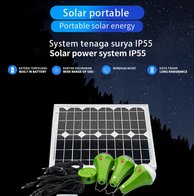 Uma lâmpada de carregamento solar portátil de Tuo Four 25W que acampa para fora telefone celular que carrega a lâmpada solar