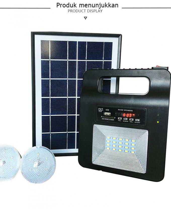 Iluminação solar do sistema de energia da casa com luzes de emergência de acampamento exteriores de rádio do falho elétrico de Bluetooth
