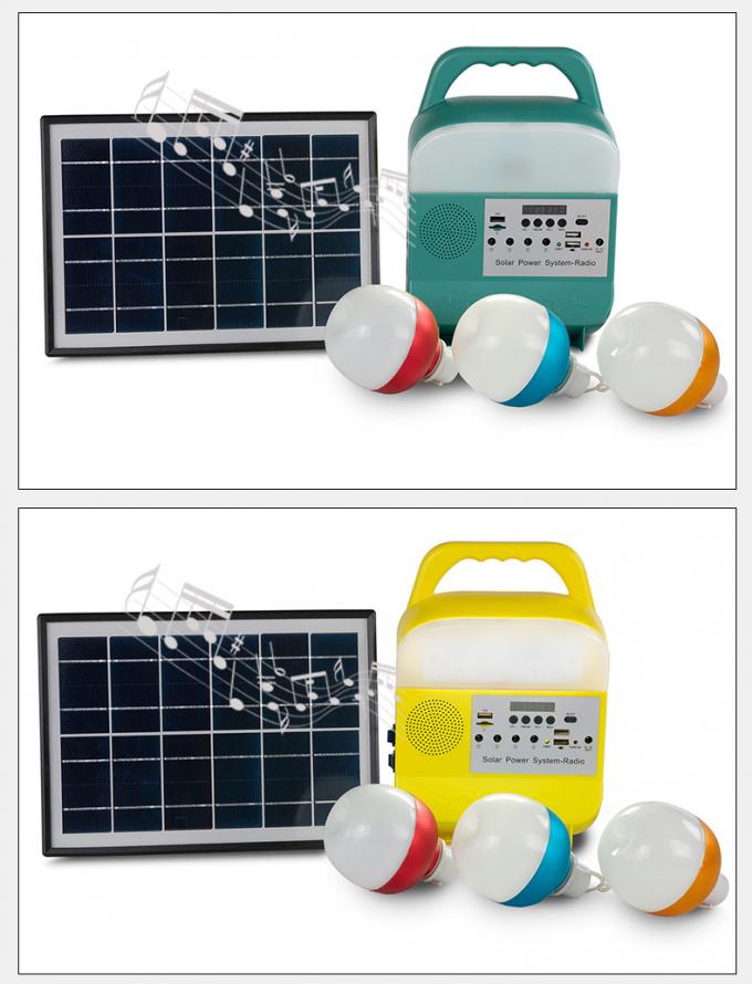 Emergência exterior solar pequena do sistema de iluminação com a lâmpada móvel do poder do orador de rádio de Bluetooth