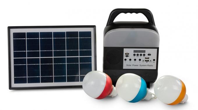 Farol portátil portátil exterior do sistema da geração das energias solares da Multi-função com o rádio audio recarregável de Bluetooth
