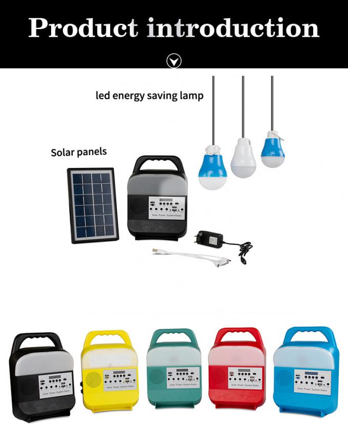 Casa do produto 5V da fábrica de China que ilumina a luz solar de Kit Power System Radio 3W 5W 10W