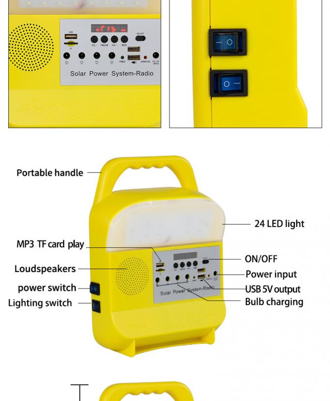 Casa do produto 5V da fábrica de China que ilumina a luz solar de Kit Power System Radio 3W 5W 10W