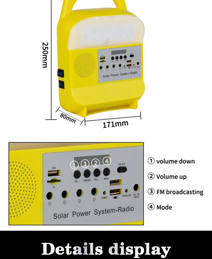Casa do produto 5V da fábrica de China que ilumina a luz solar de Kit Power System Radio 3W 5W 10W