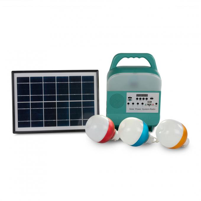 12W jogo portátil do sistema de iluminação das energias solares dos bulbos do diodo emissor de luz do painel solar 4 para a casa com o telefone celular que carrega com o suporte