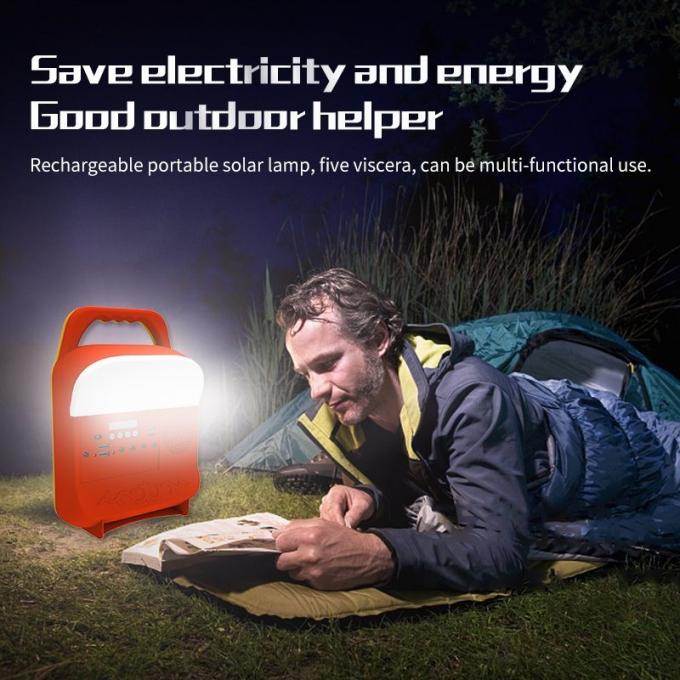 12W jogo portátil do sistema de iluminação das energias solares dos bulbos do diodo emissor de luz do painel solar 4 para a casa com o telefone celular que carrega com o suporte