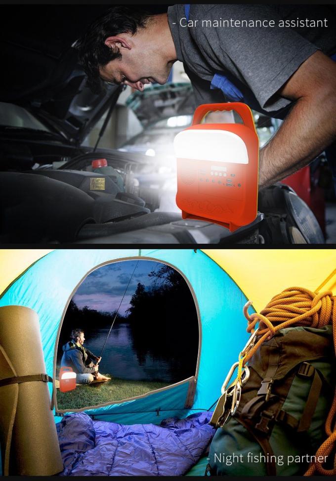 12W jogo portátil do sistema de iluminação das energias solares dos bulbos do diodo emissor de luz do painel solar 4 para a casa com o telefone celular que carrega com o suporte
