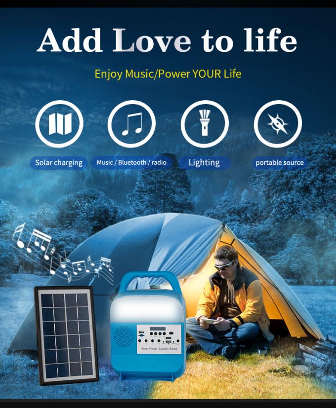 Lâmpada de carregamento do telefone celular do sistema de iluminação USB das energias solares com a lâmpada móvel de rádio do poder