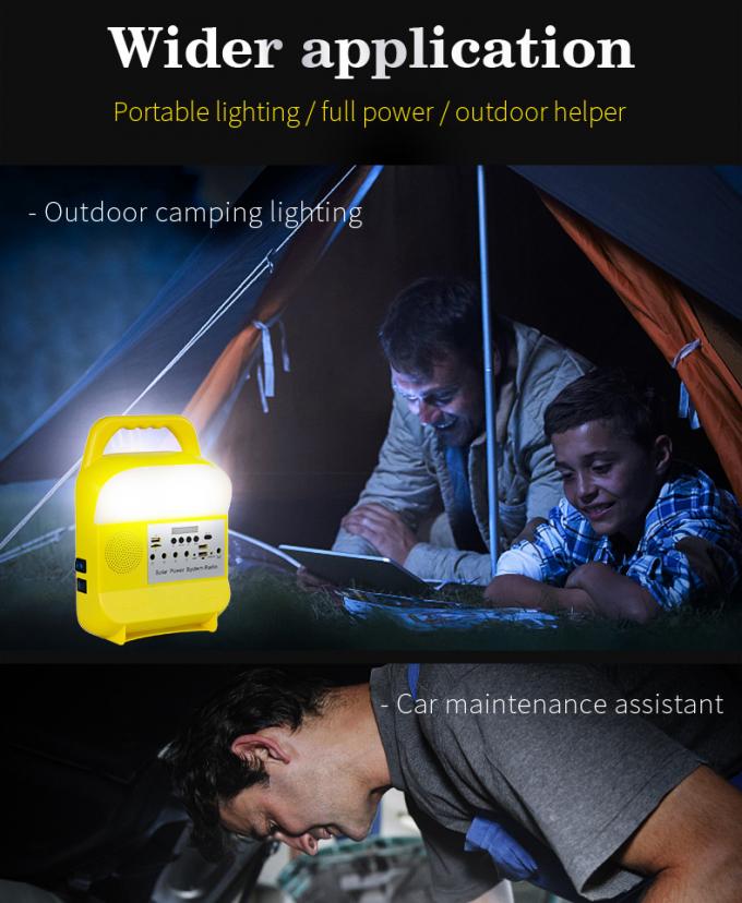 Sistema pequeno de iluminação solar para a lâmpada de acampamento exterior do carro da fonte de alimentação do móbil da casa