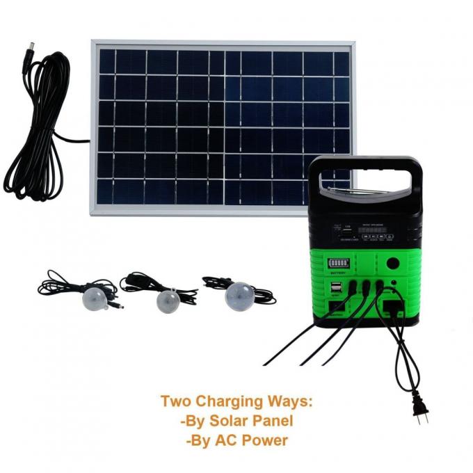 Jogo solar do rádio solar de FM fora da luz solar solar Kit Global Sunrise Lights da casa do sistema 10W da grade 1