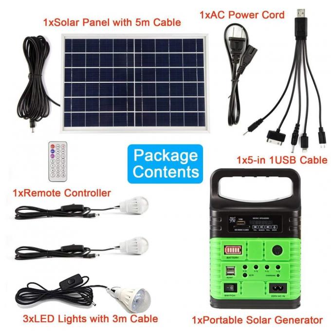 Jogo solar do rádio solar de FM fora da luz solar solar Kit Global Sunrise Lights da casa do sistema 10W da grade 2
