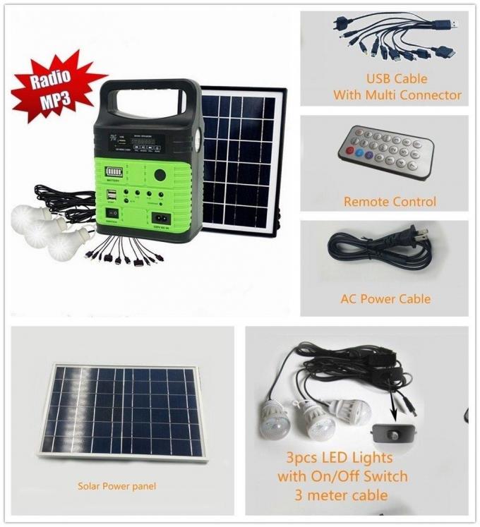 Jogo solar do rádio solar de FM fora da luz solar solar Kit Global Sunrise Lights da casa do sistema 10W da grade 7