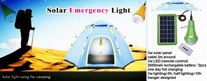 Lâmpada recarregável solar do sistema de energia 475lum das energias solares com o cubo de 6 furos