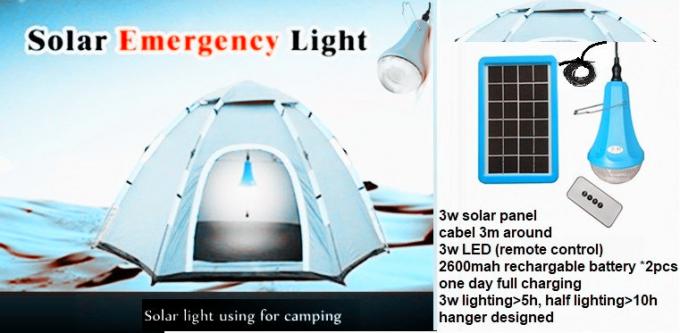 Lâmpada recarregável solar do sistema de energia 475lum das energias solares com o cubo de 6 furos