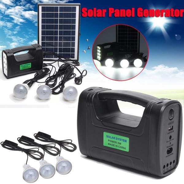 A luz interna solar da luz do gerador do painel solar fá-lo você mesmo lâmpada solar solar solar do jogo 3W 4W 5W Light+3PCS