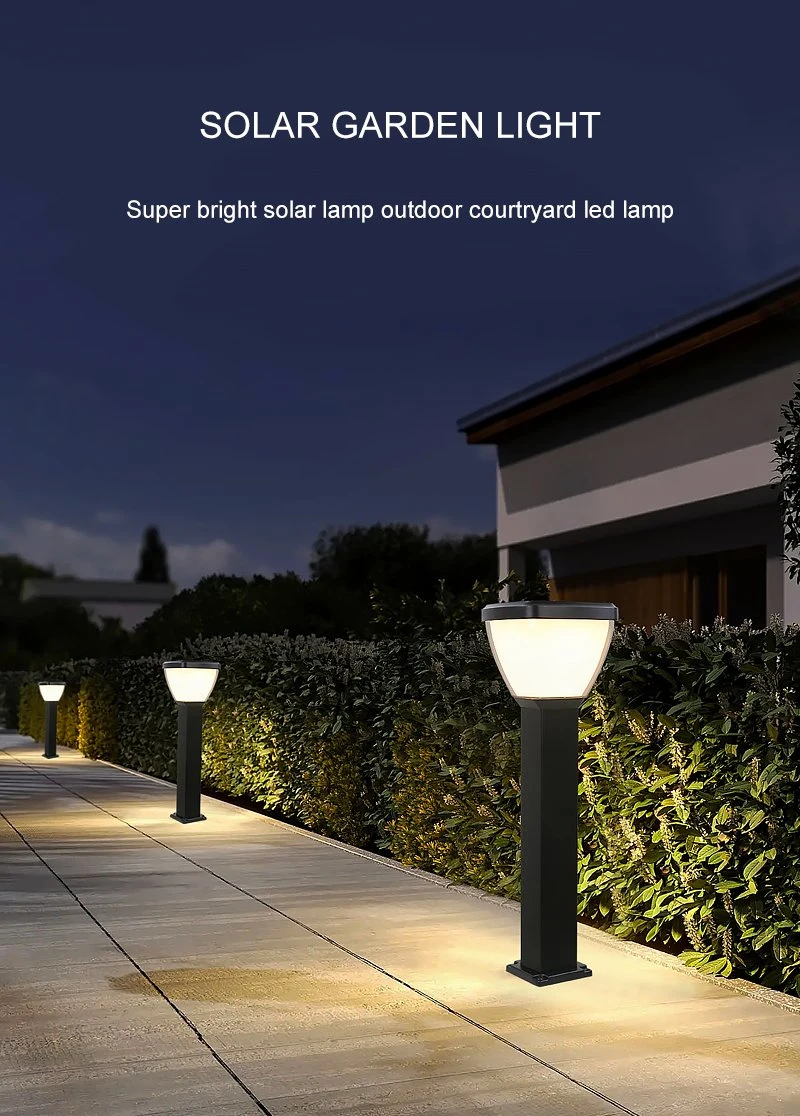Luz exterior impermeável posta solar da coluna da porta do diodo emissor de luz de Solar da cerca da jarda da lâmpada de sensor para a luz solar do jardim
