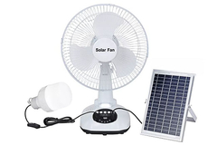 Fã elétrico exterior solar portátil para o banco de carregamento de acampamento do poder da tabela 12 polegadas